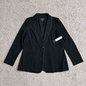 Liverpool Black Womens Blazer L Shawl Collar Chain Trim